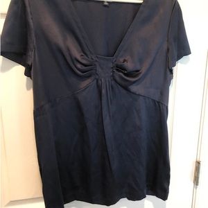 Navy short sleeve blouse